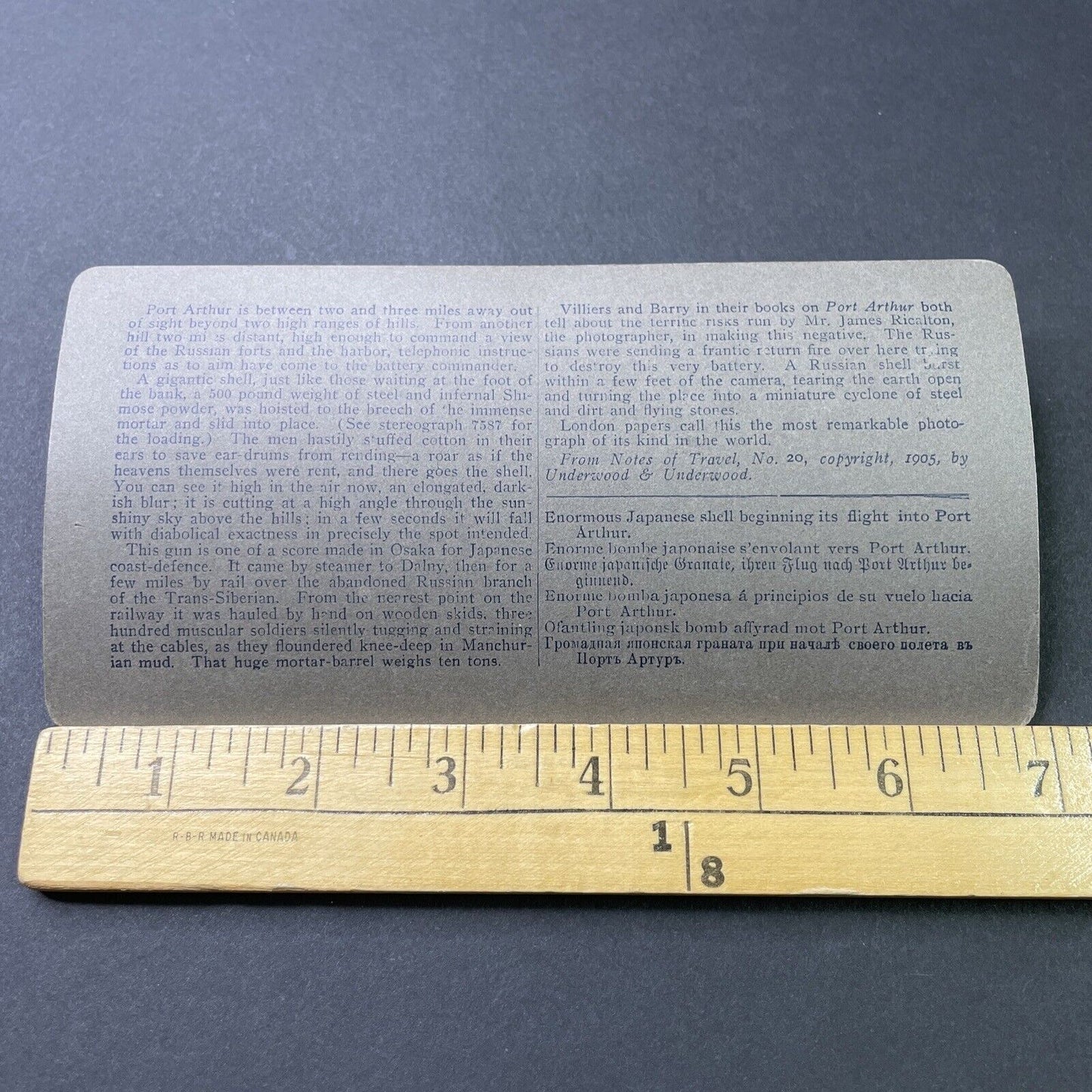 Antique 1905 Japanese Artillery War With Russia Stereoview Photo Card P3035