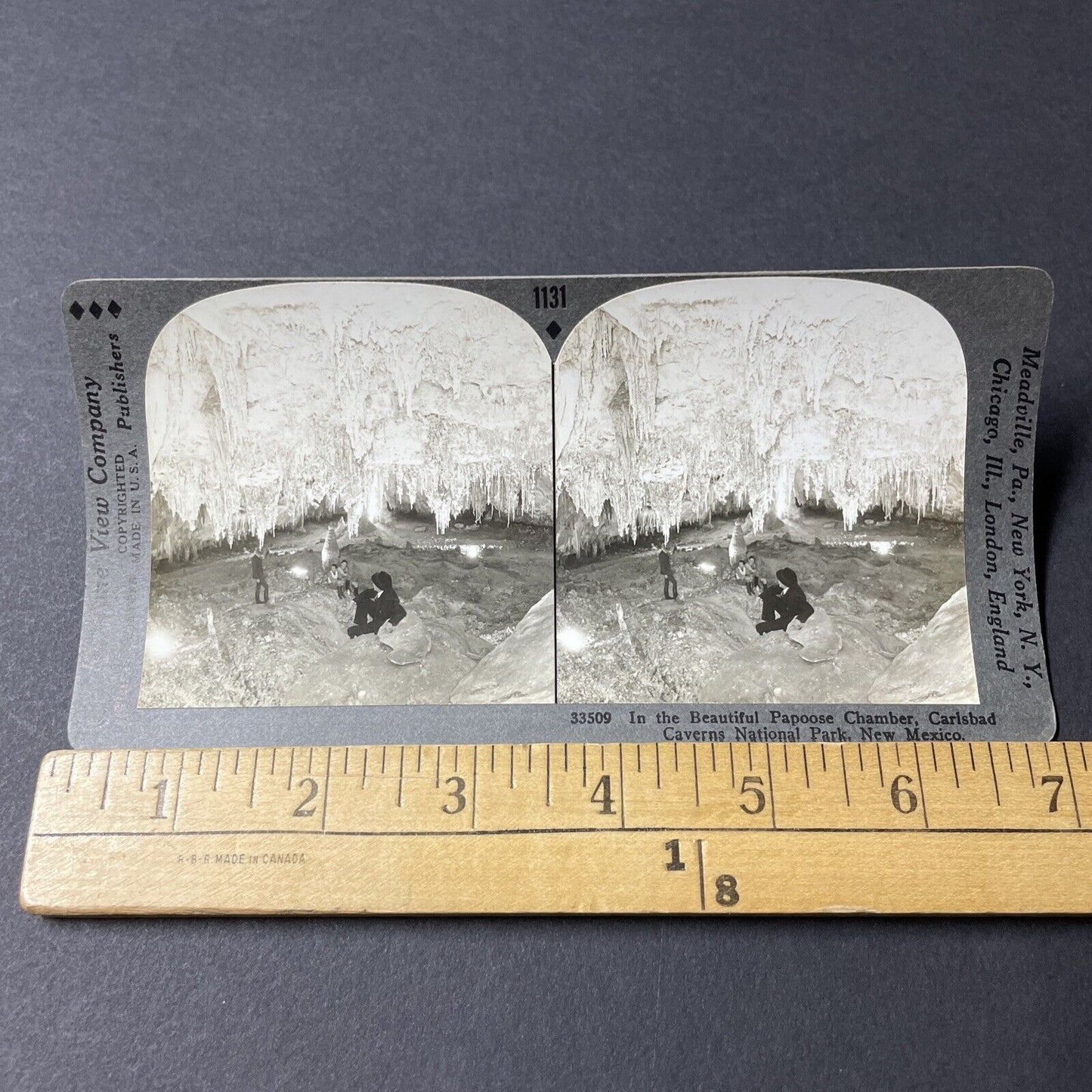 Antique 1920s Carlsbad Caverns New Mexico Stereoview Photo Card V2816