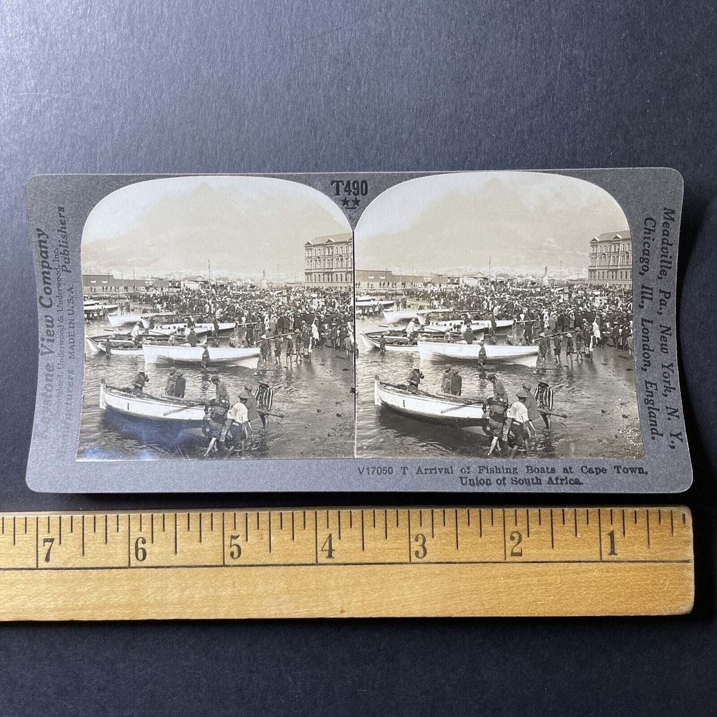 Antique 1909 Cape Town South Africa Port & Harbor Stereoview Photo Card P1014