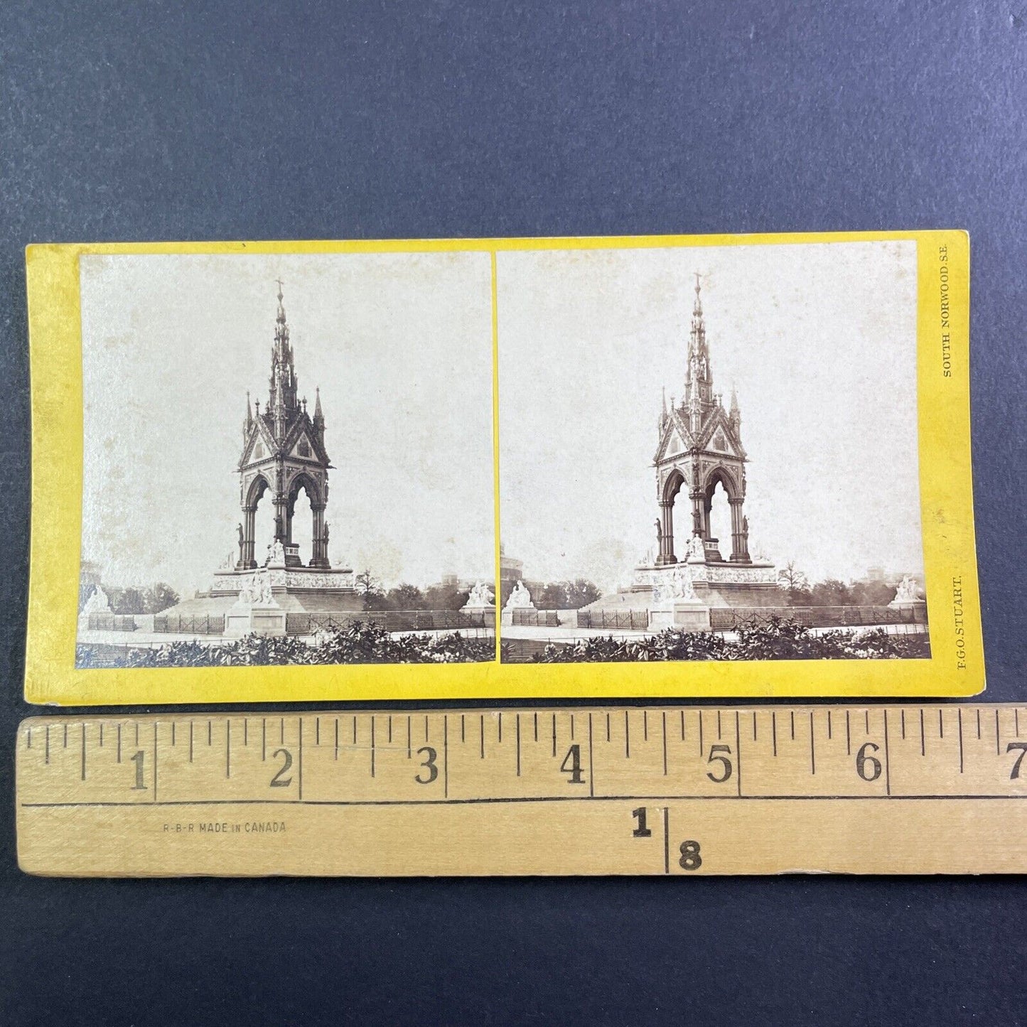 The Albert Memorial London England Stereoview F.G.O. Stuart Antique c1870s Y142