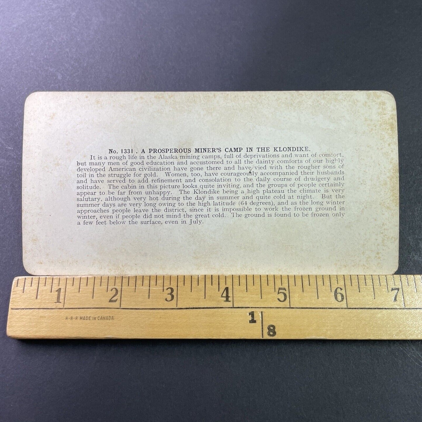 Antique 1905 Gold Mining Family Dawson City Alaska Stereoview Photo Card P3314