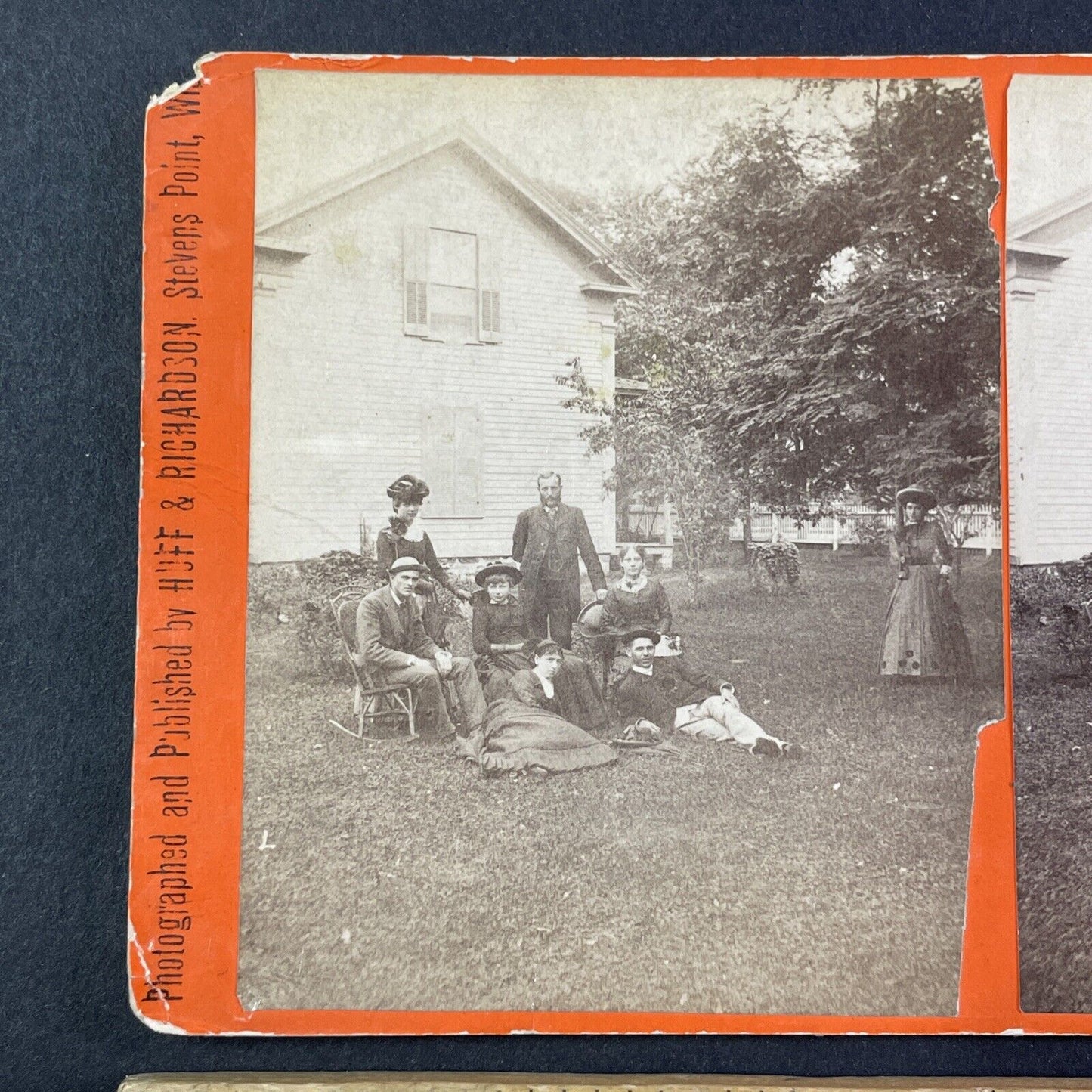 Self-Portrait W.C. Huff at House Stereoview Stevens Point Wisconson c1884 Y1811