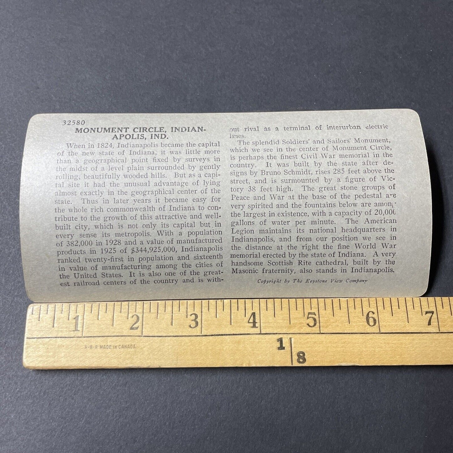 Antique 1920s Downtown Indianapolis Indiana Stereoview Photo Card V2603