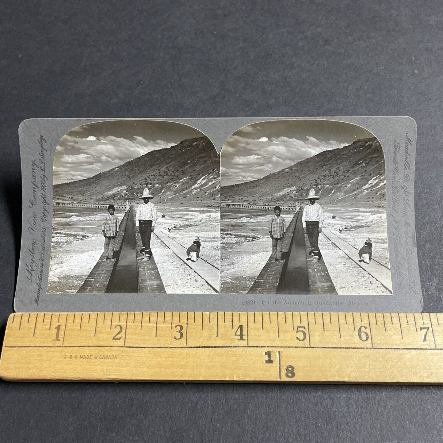 Antique 1900 Freshwater Aqueduct Guadalupe Mexico Stereoview Photo Card P4438