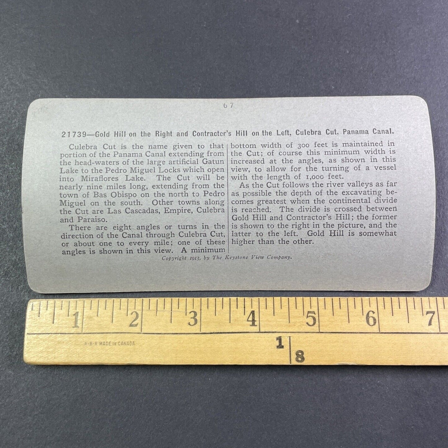 Gold Hill and Contractors Hill Panama Canal Stereoview Antique c1913 Y2826
