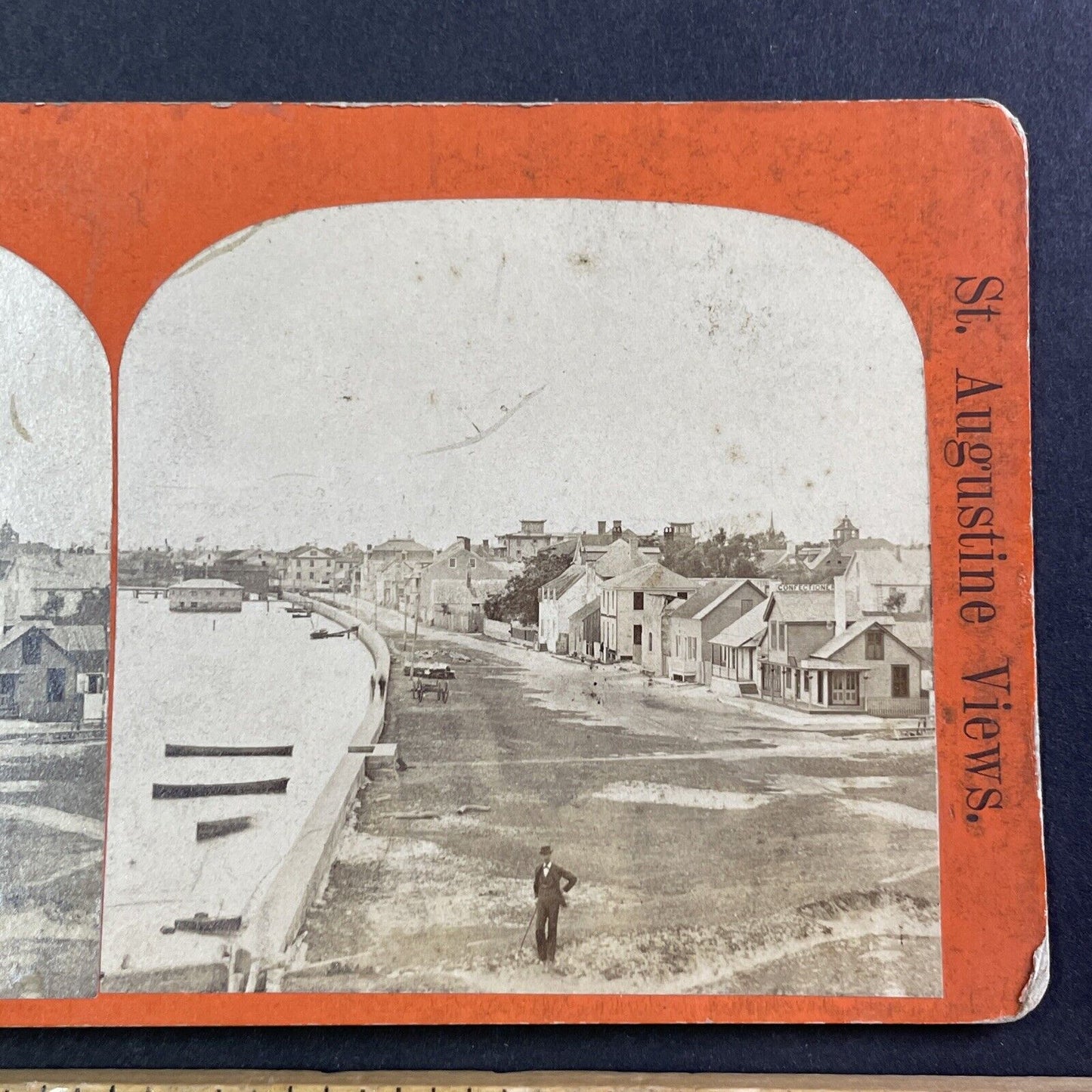 St. Augustine Forida City View Stereoview George Pierron c1870s Y059