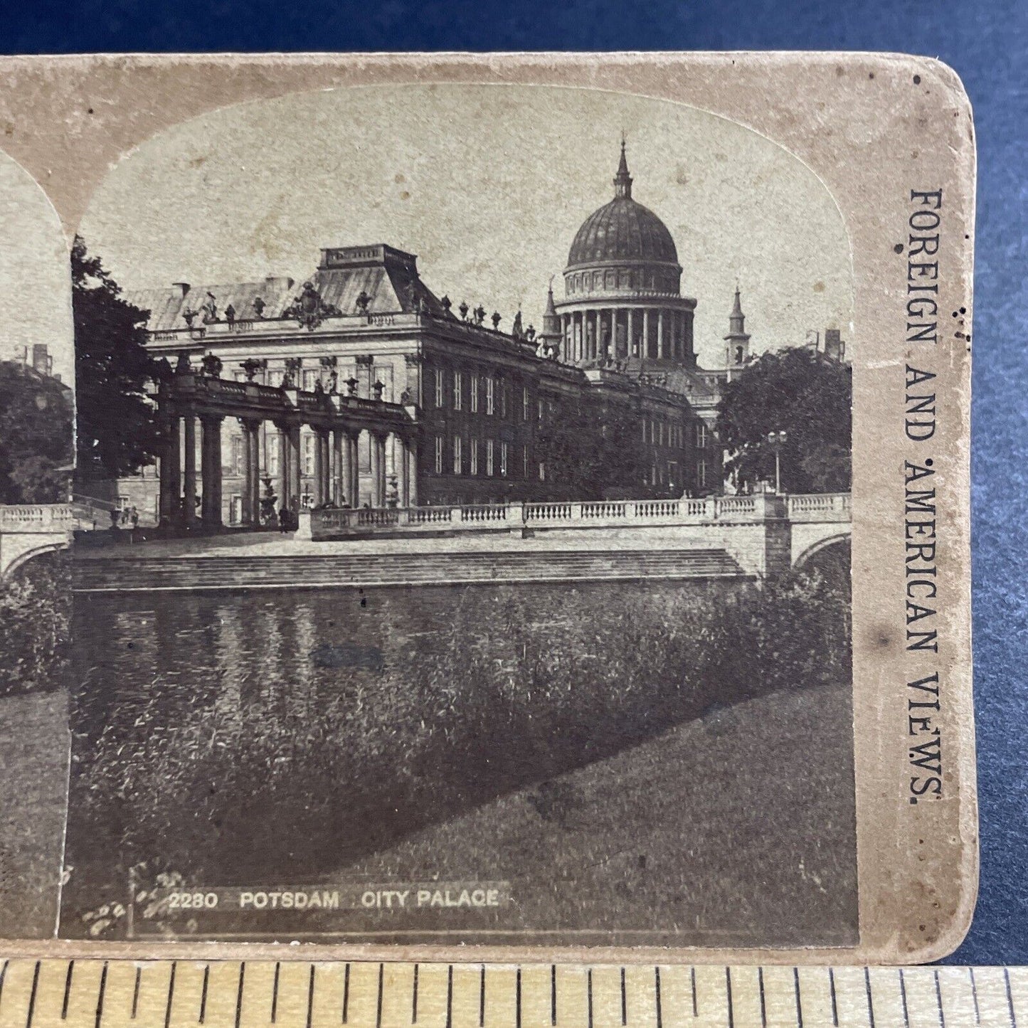 Antique 1880s Potsdam City Palace Germany Stereoview Photo Card P5122