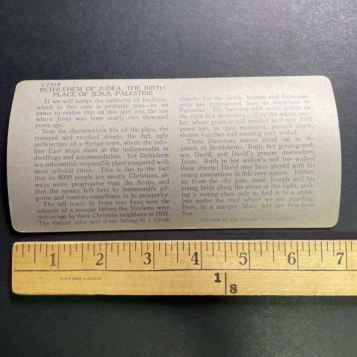 Antique 1918 The Church Of The Nativity Bethlehem Stereoview Photo Card P1325