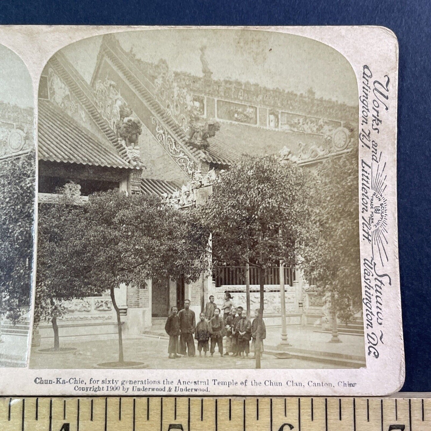 Chen Clan Ancestral Hall Stereoview Guangzhou China Antique c1900 X3102