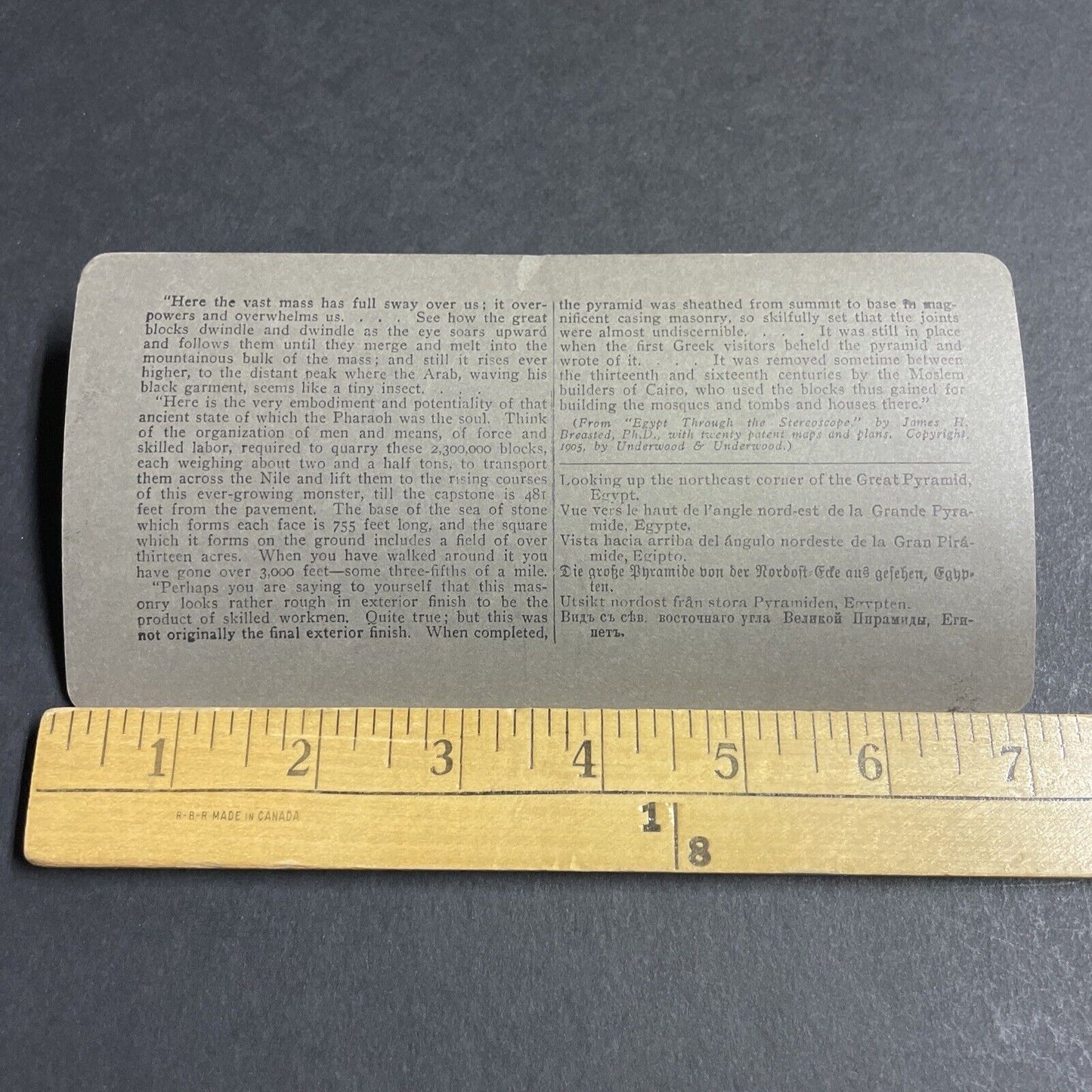 Antique 1904 Close-Up Of Great Pyramid Of Egypt Stereoview Photo Card P4150