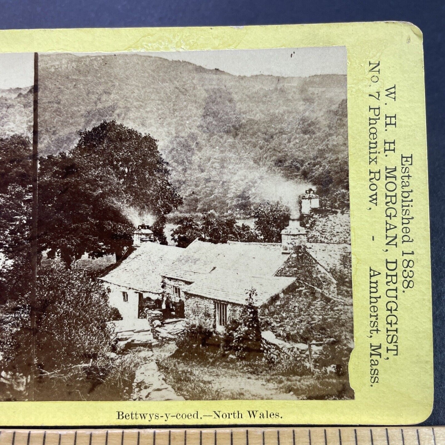 Antique 1870s Betws-y-Coed Village Wales England Stereoview Photo Card P4124