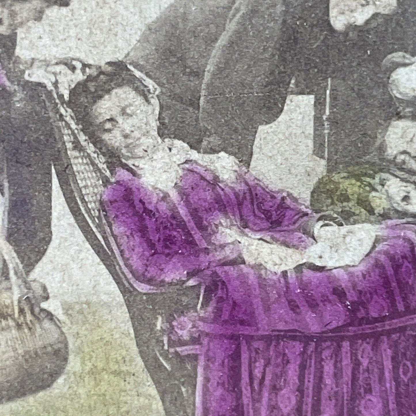 Antique 1878 Husband And Wife Surprise Party Stereoview Photo Card P4014