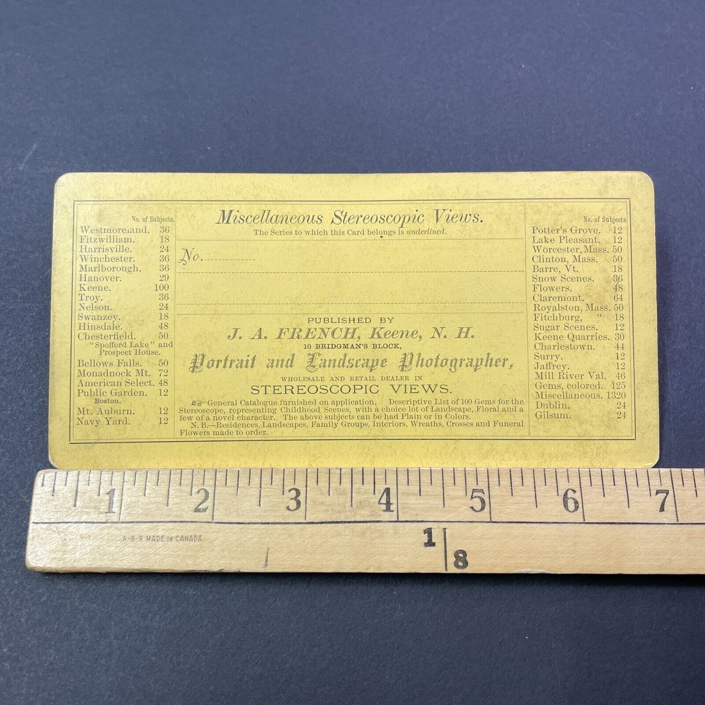 Antique 1870s Funeral Flowers Wreath Keene NH Stereoview Photo Card V1756