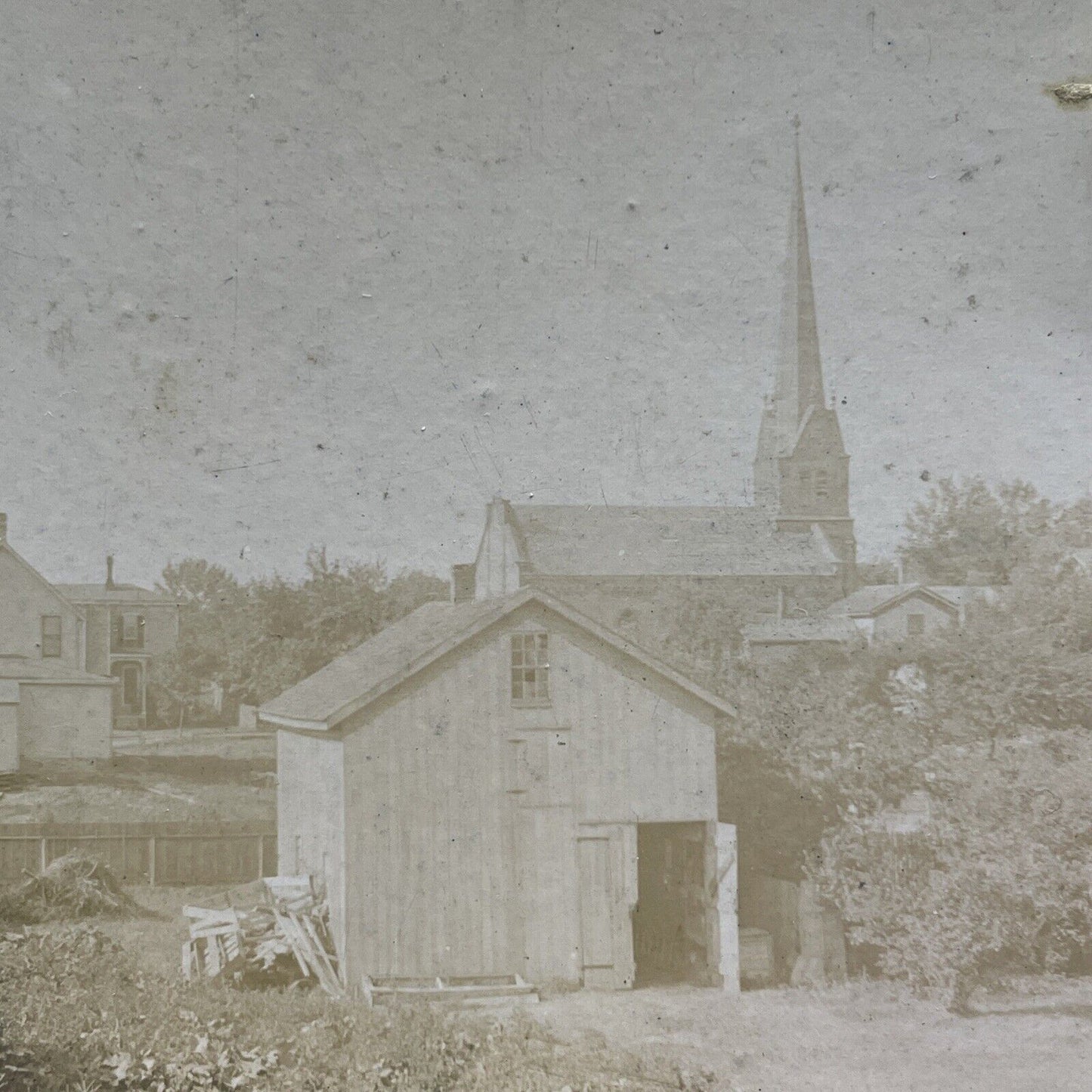 Antique 1860s Pennsylvania Unknown Town Stereoview Photo Card V3401