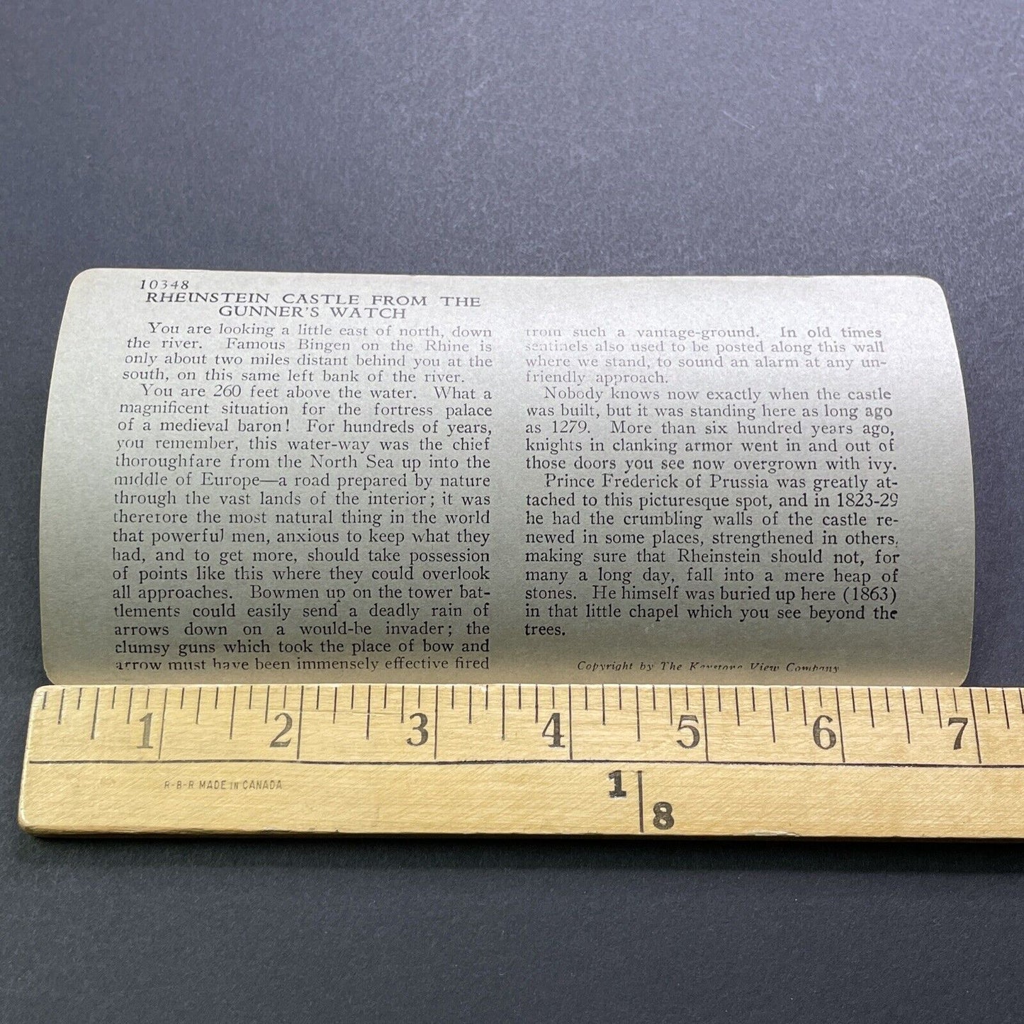 Antique 1920s Rheinstein Castle On The Rhine River Stereoview Photo Card V2903