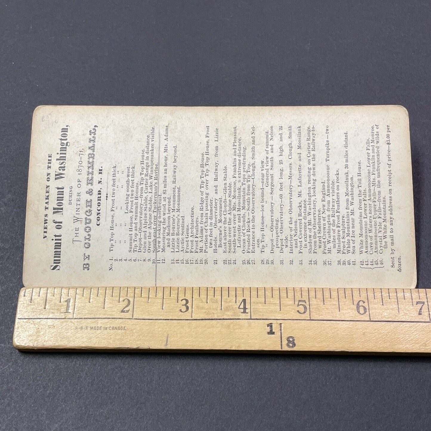 Antique 1871 The Lookout Mt Washington Ice Storm Stereoview Photo Card V1884