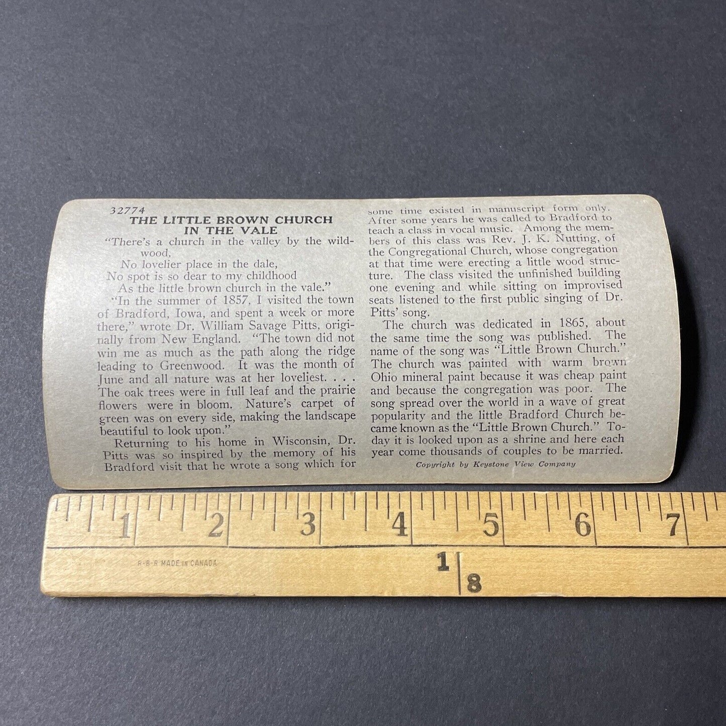 Antique 1910s Small Church In Bradford Iowa Stereoview Photo Card V2591