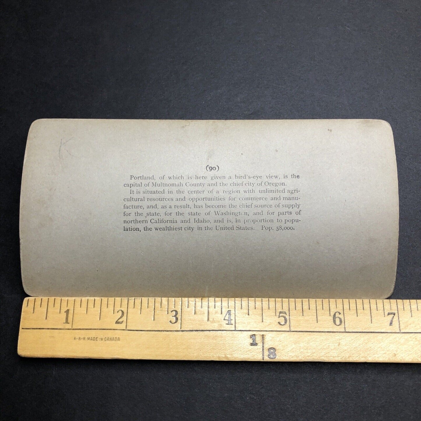 Antique 1898 Portland Oregon City View Birds Eye Stereoview Photo Card P1955