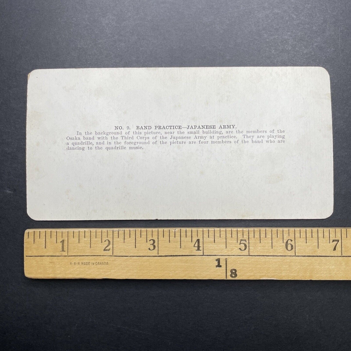 Antique 1905 Japanese Soldiers Music Practice Stereoview Photo Card P580-085