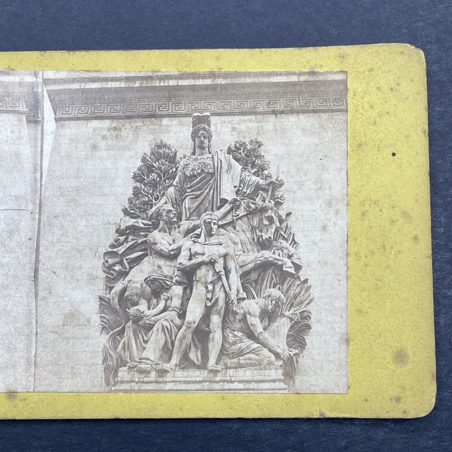 Antique 1860s Statue Etoile Arc De Triomphe Paris Stereoview Photo Card P1152