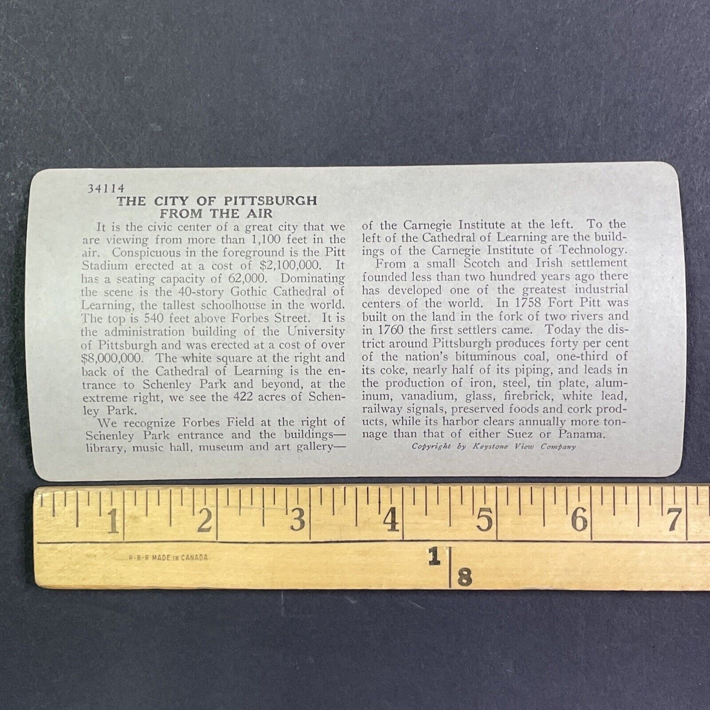 University of Pittsburgh Panthers Football Stadium Stereoview c1920s Y1136