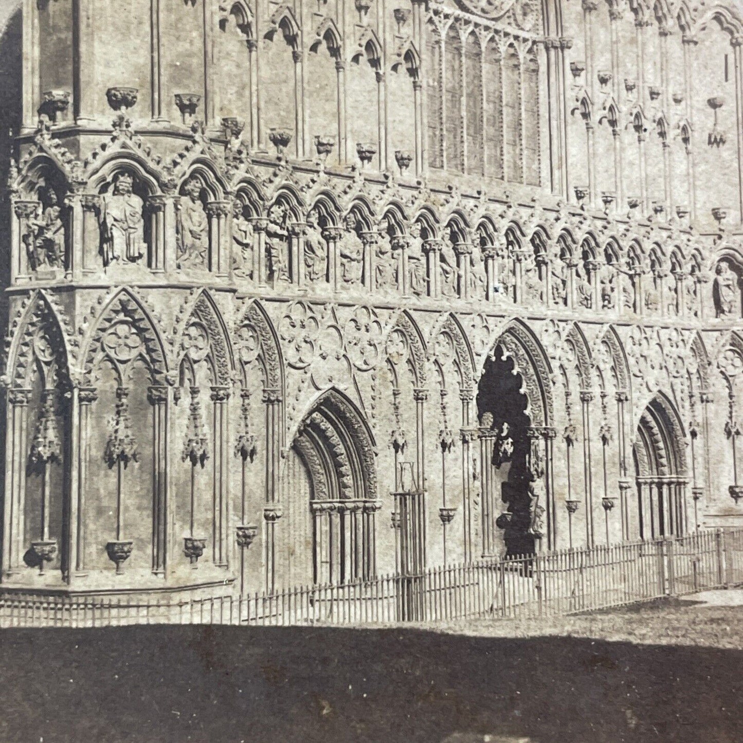 Lichfield Cathedral Church Stereoview Cheapside London Antique c1850s Y005