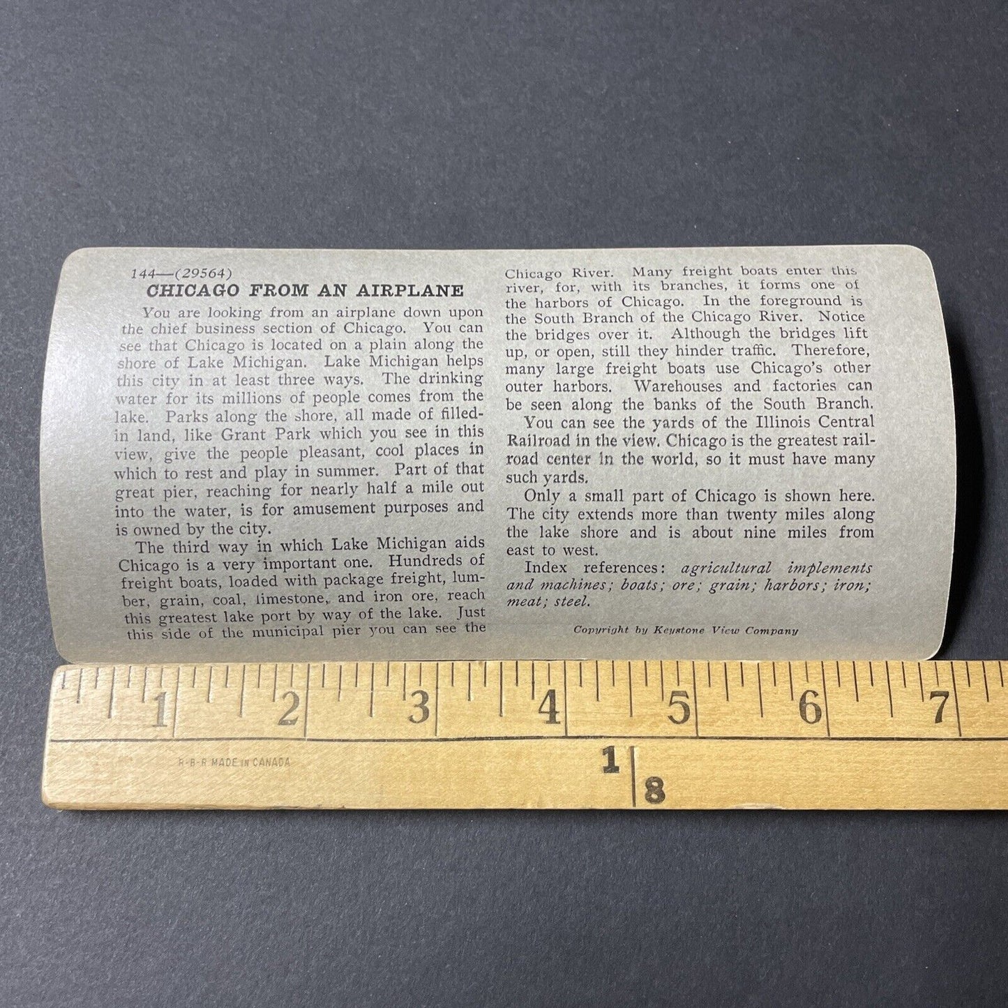 Antique 1910s Chigaco Illinois Downtown Aerial View Stereoview Photo Card V2597
