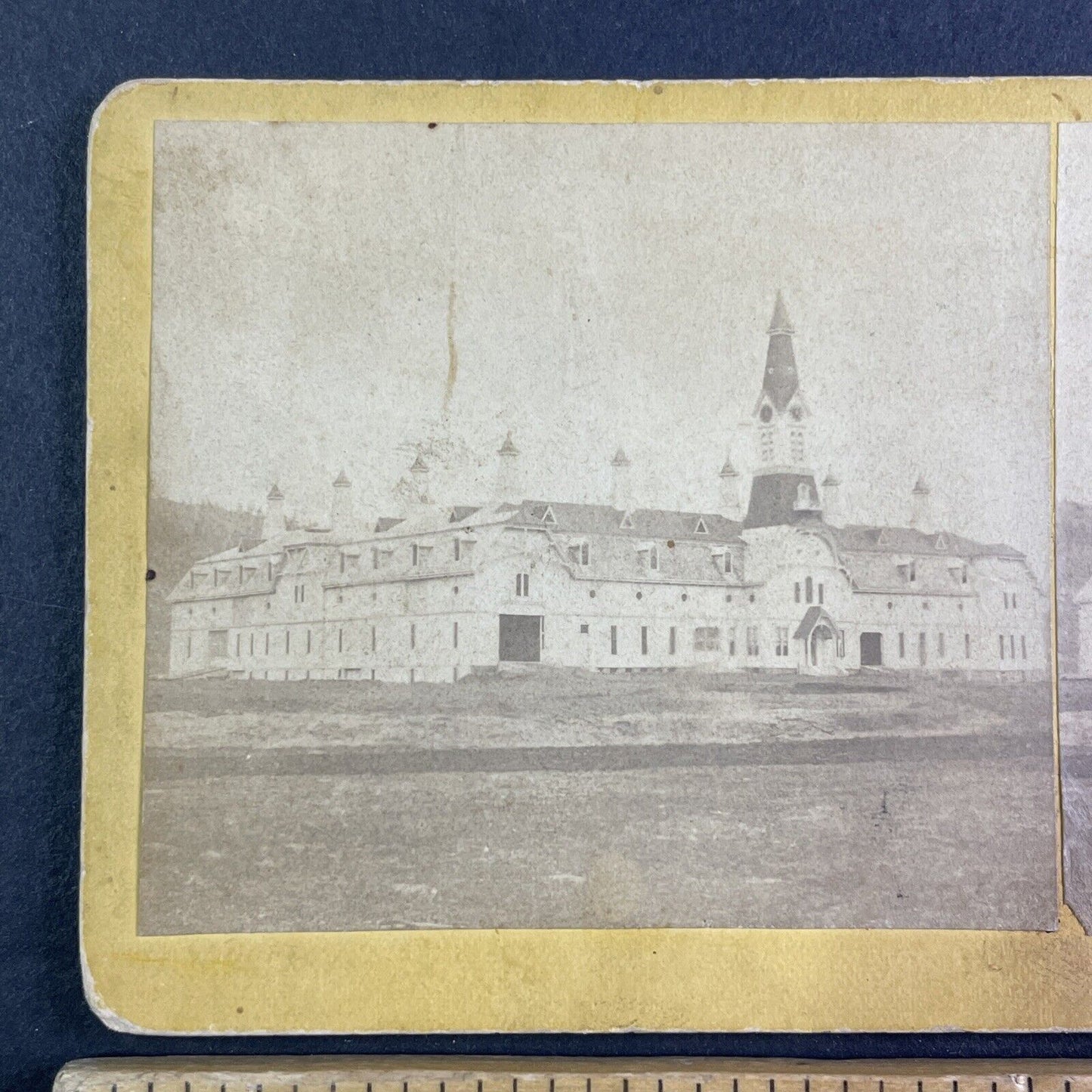 Houghton's Folly Barn Orford New Hampshire Stereoview Antique c1878 Y2264