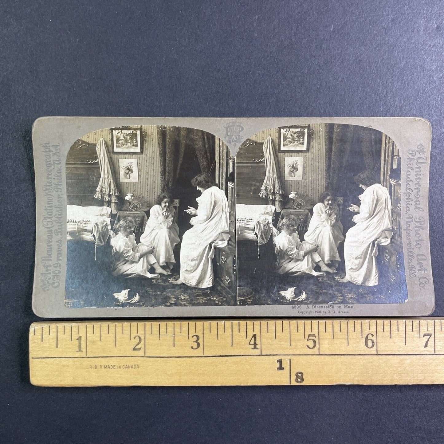 Lot of 4 Intruder Series #4596-4599 Stereoview C.H. Graves Antique c1903 Y1230