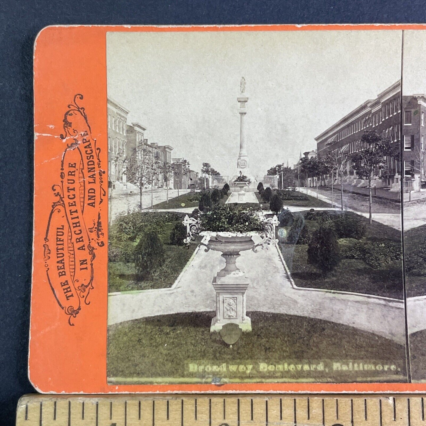 North Broadway Baltimore MD Stereoview William Moody Chase Antique c1869 X3148