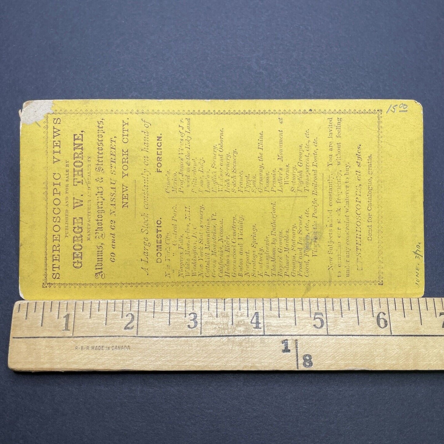 Antique 1870 Renaissance Building Lorch Am Rhein DE Stereoview Photo Card V1744