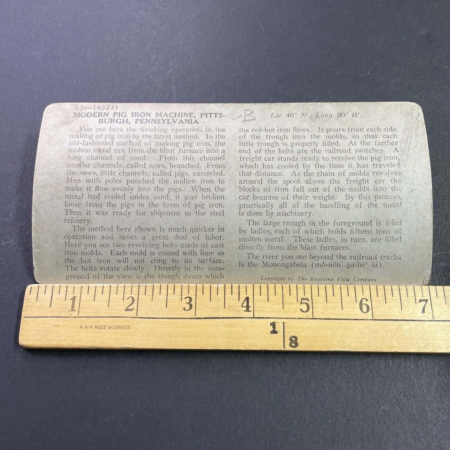 Antique 1920s Steel Mill In Pittsburgh Pennsylvania Stereoview Photo Card P3713