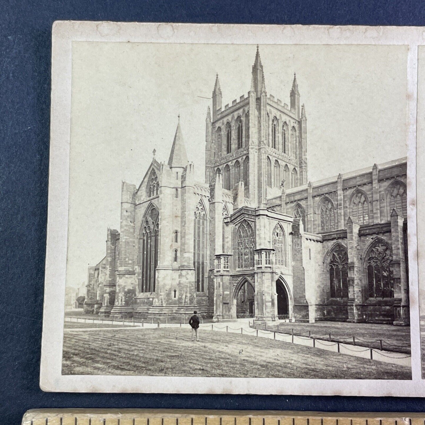 Hereford Cathedral England Stereoview Antique c1855 Y2200