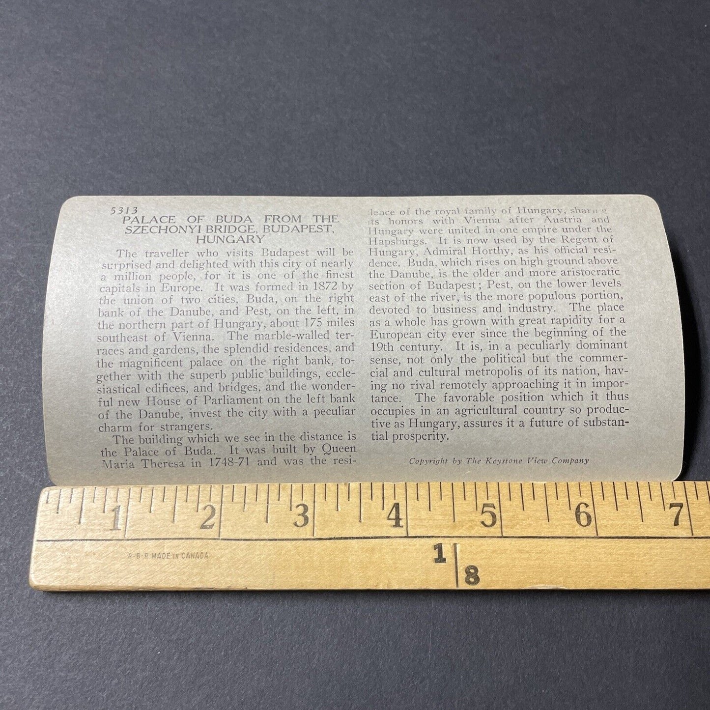 Antique 1910s Buda Castle Budapest Hungary Stereoview Photo Card V2830