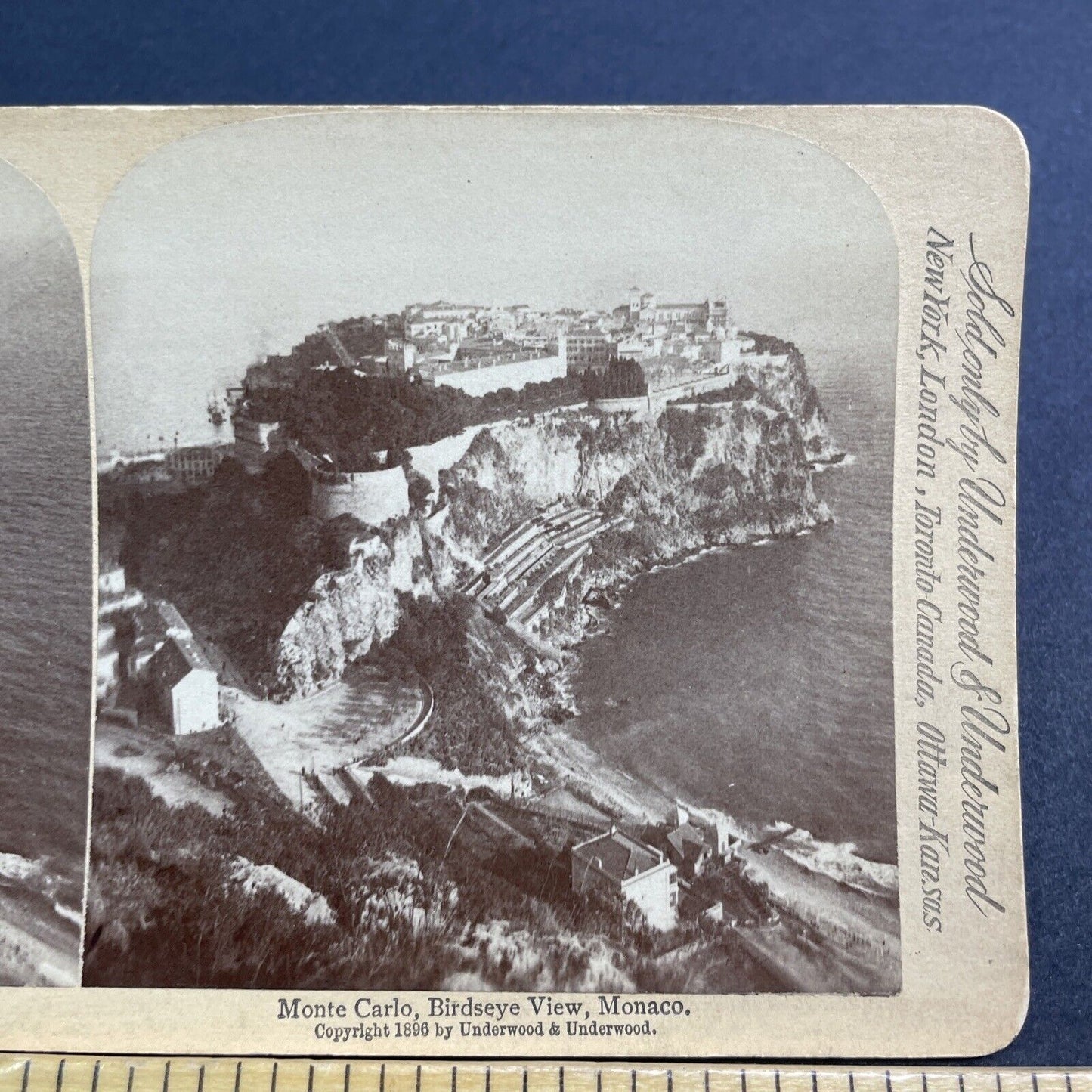 Antique 1896 Monte Carlo Palace Casino Monaco Stereoview Photo Card V518