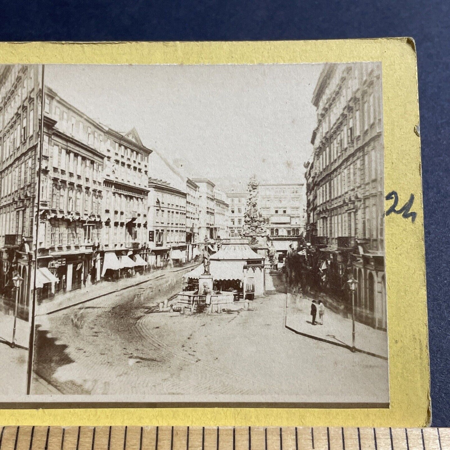 Antique 1870s Graben Vienna Austria City Center Stereoview Photo Card P5190