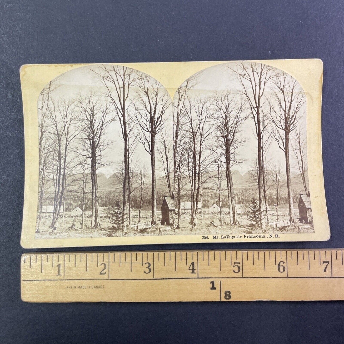 Mount Lafayette New Hampshire Stereoview Homestead View Antique c1870s Y1469