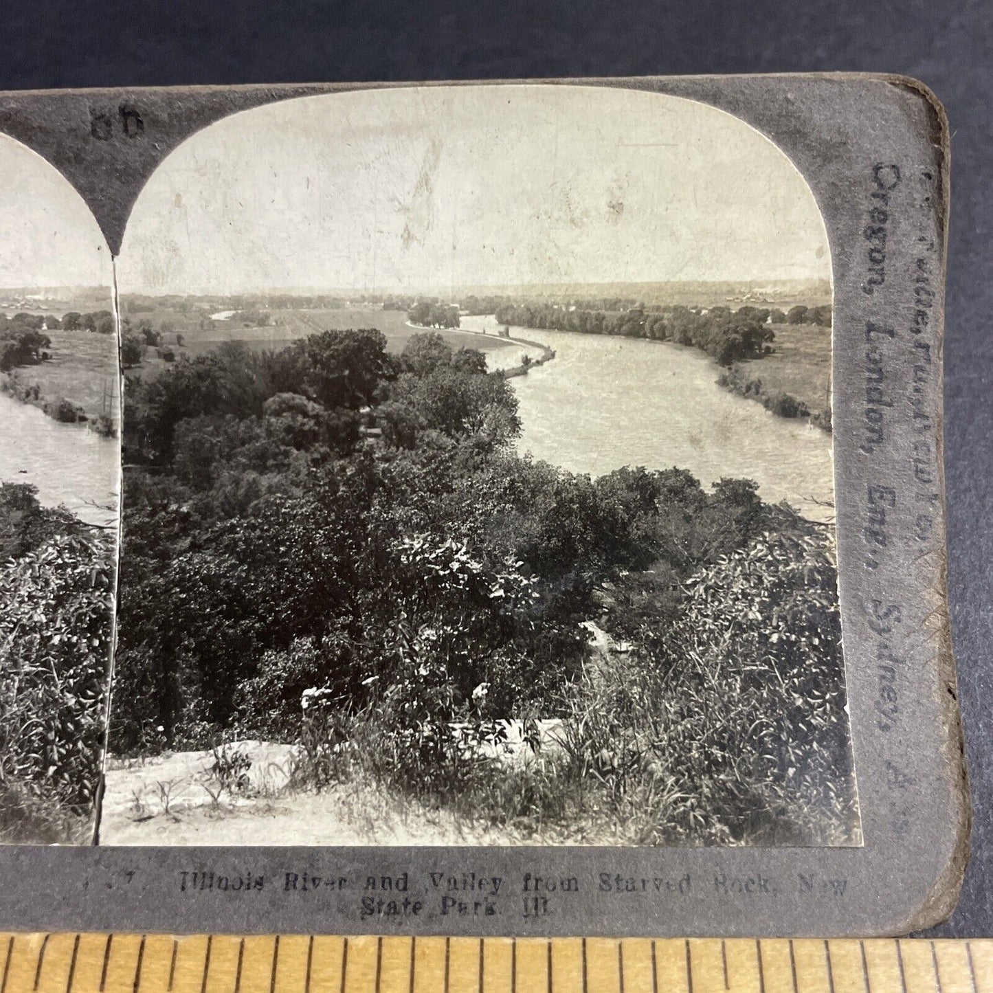 Antique 1910s Illinois River New State Park La Salle Stereoview Photo Card P4284