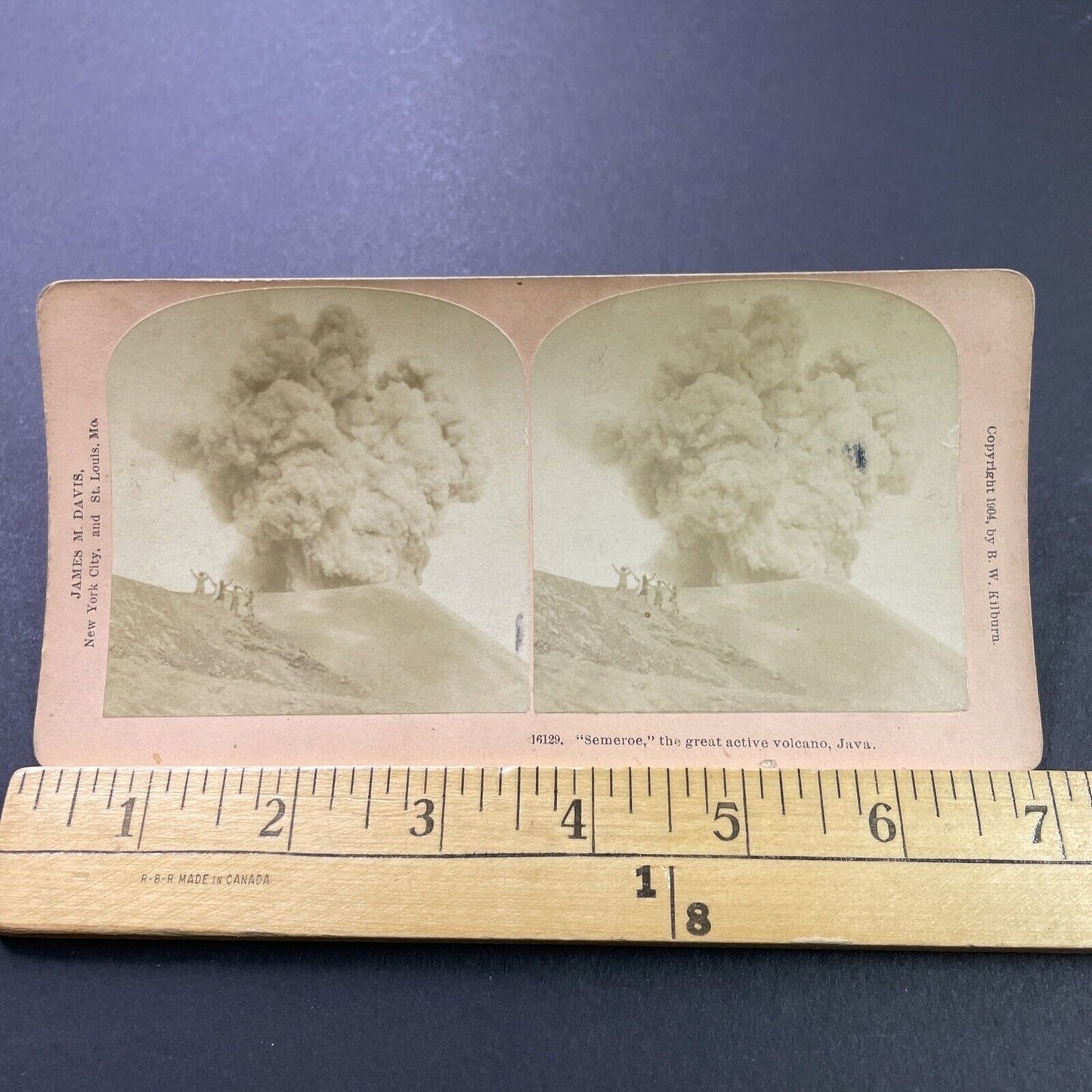 Antique 1904 Huge Volcano Eruption In Indonesia Stereoview Photo Card P3915