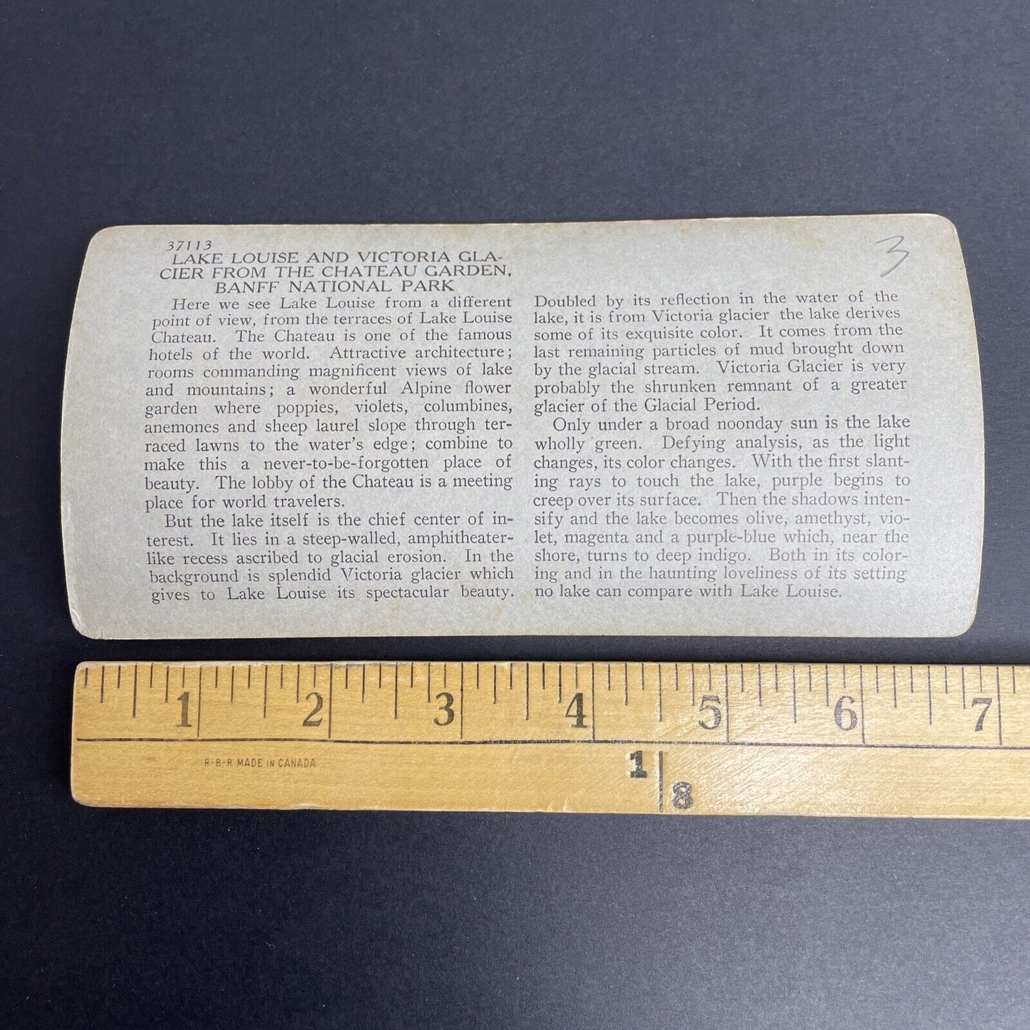Antique 1905 Lake Louise & Glacier Alberta Stereoview Photo Card P889