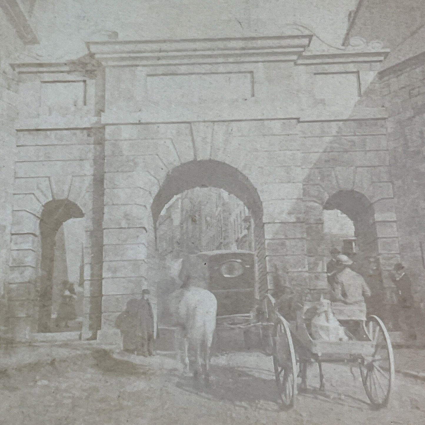Porte Du Palais Old Quebec City Gate Entrance Stereoview Antique c1869 X1818