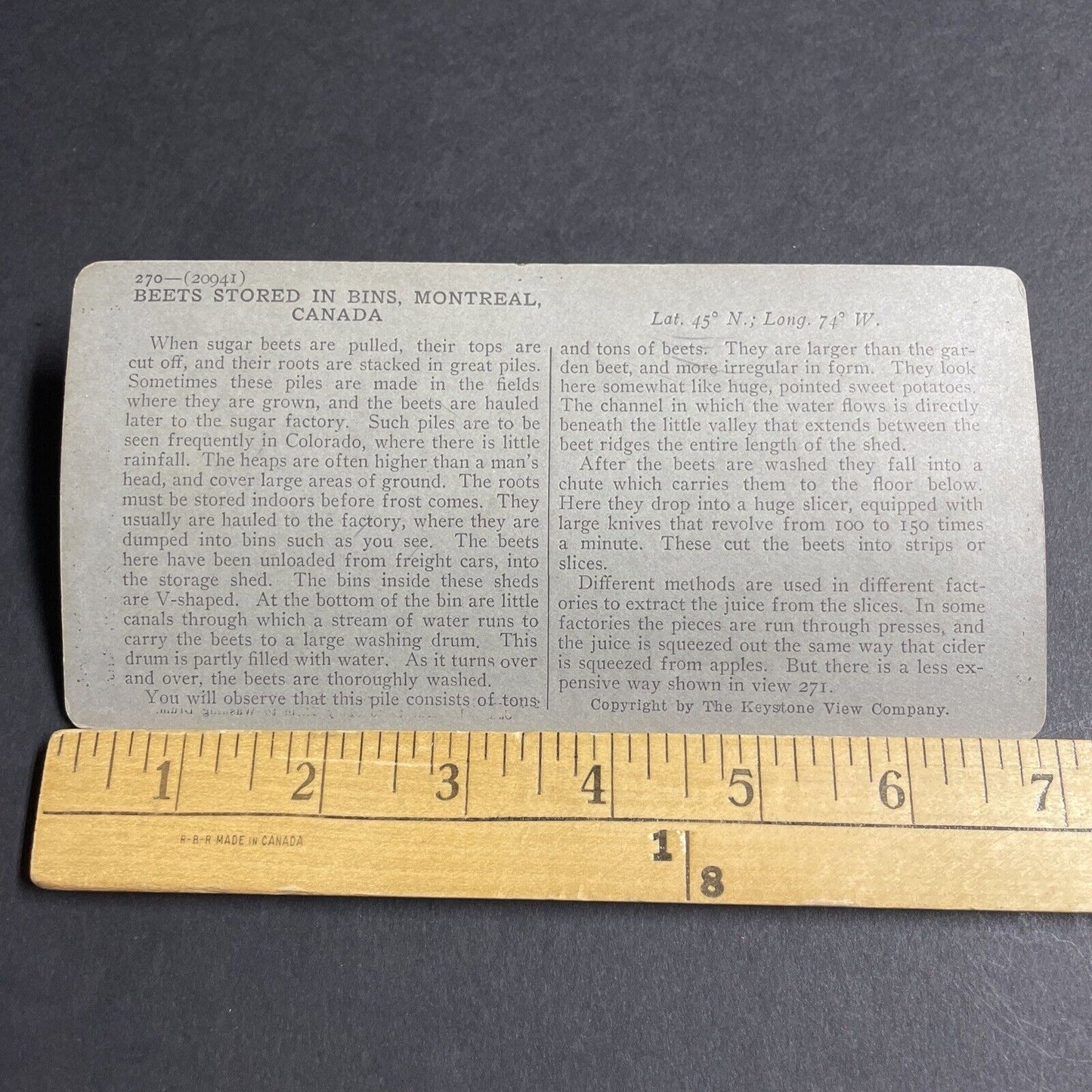 Antique 1910 Sugarbeet Warehouse Montreal Quebec Stereoview Photo Card P3662