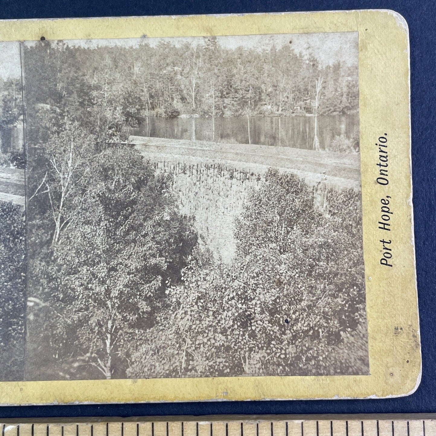 Jones Falls Ontario Rideau Canal Lockstation Lock Stereoview Antique c1870 X4180