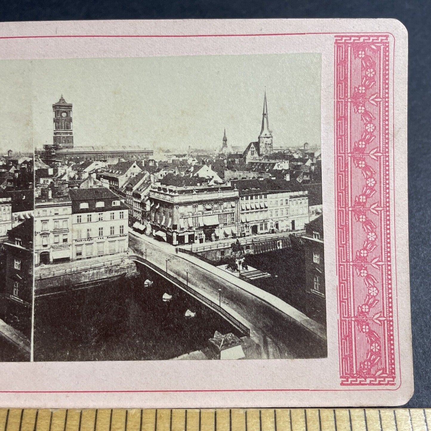 Antique 1870s Berlin City Center Germany Stereoview Photo Card P4170