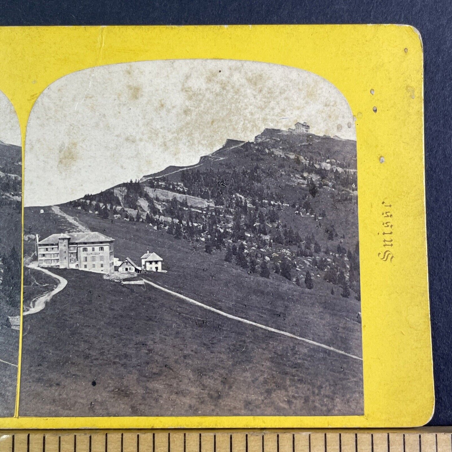 Rigi Kulm & Rigi Staffel Hotel Stereoview Adolfe Braun Antique c1870 X3601