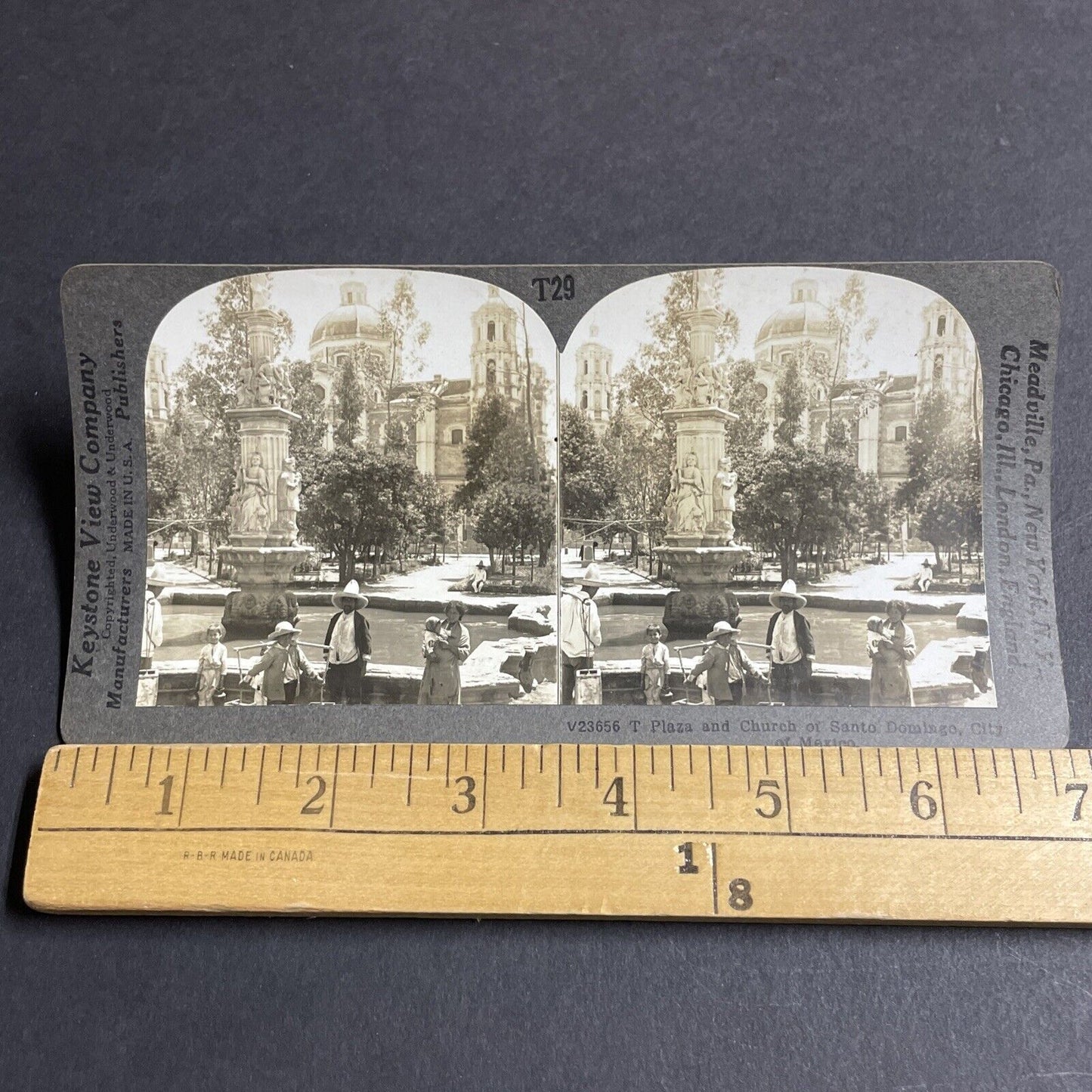 Antique 1910s Mexican Banditos Mexico City Stereoview Photo Card P4413
