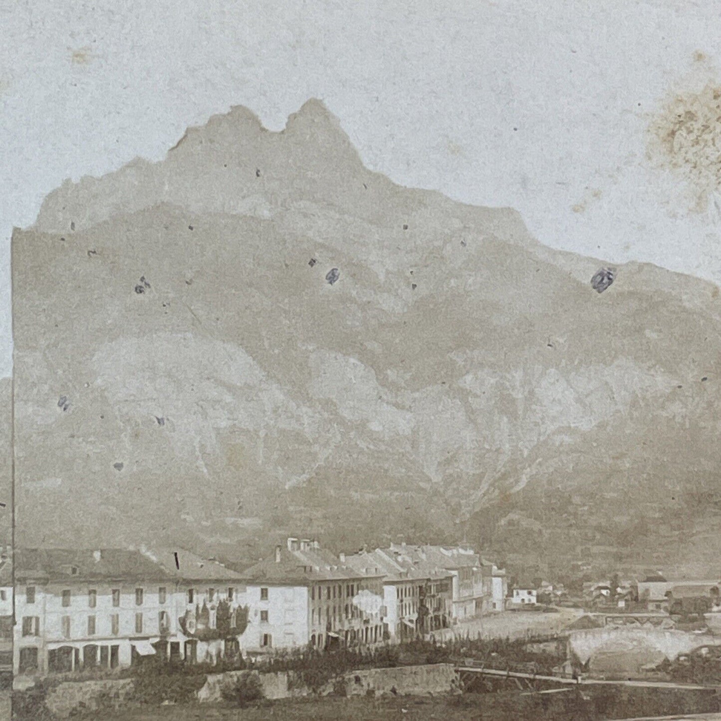 Sallanches Village Savoie France Stereoview Antique c1855 Y1113