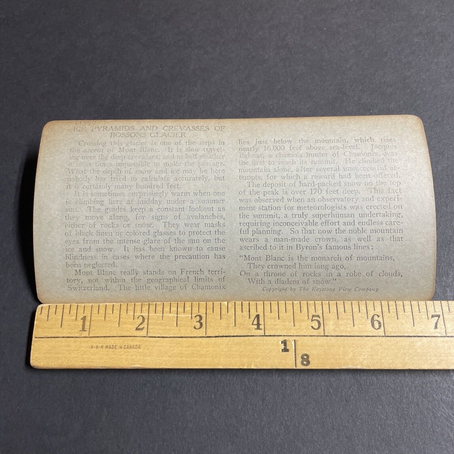 Antique 1910s Mont Blanc Glacier Switzerland Swiss Stereoview Photo Card P4245