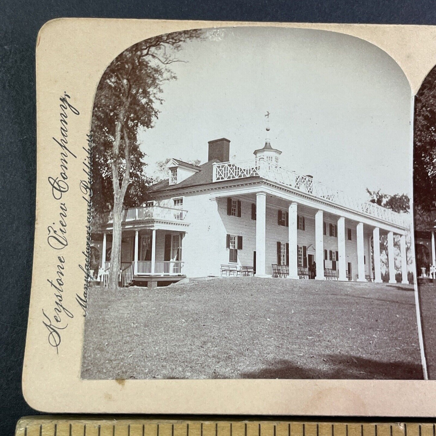 George Washington House Mount Vernon Stereoview Virginia Antique c1898 Y2197