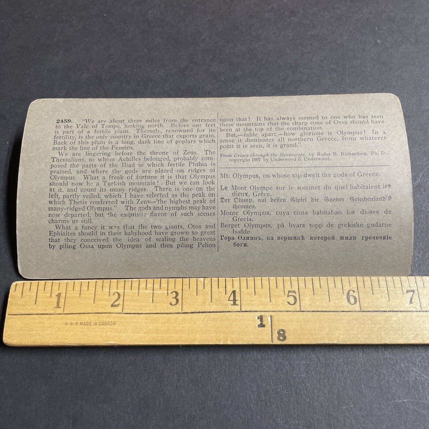 Antique 1903 Traditional Clothing On Men In Greece Stereoview Photo Card P4414